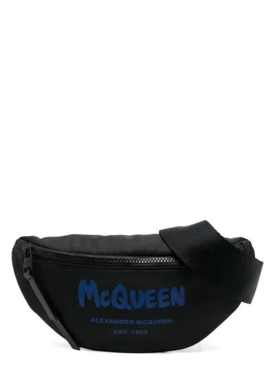Alexander Mcqueen Men's Graffiti Logo Printed Belt Bag