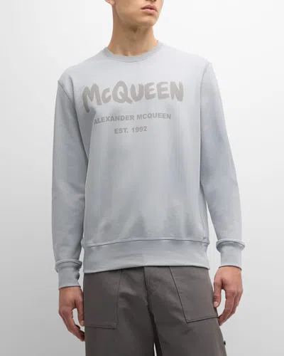 Alexander Mcqueen Mcqueen Graffiti Sweatshirt In Dove Grey