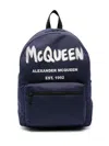 Alexander Mcqueen Shoulder Straps Backpack With Front Zip Pocket In Blue