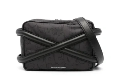 ALEXANDER MCQUEEN MEN'S GRAFFITI PRINT CROSSOVER STRAP BAG