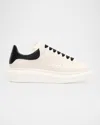 Alexander Mcqueen Ivory Leather Sneakers With Black Leather Heel In Neutral