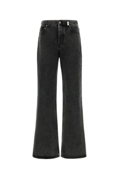 Alexander Mcqueen Men Grey Denim Jeans In Gray