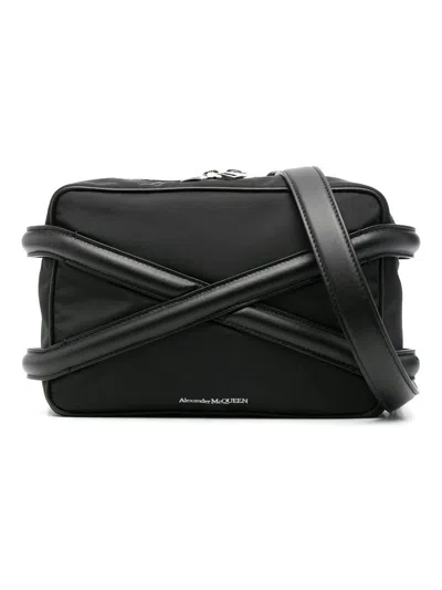 ALEXANDER MCQUEEN MEN'S HARNESS NYLON CAMERA BAG