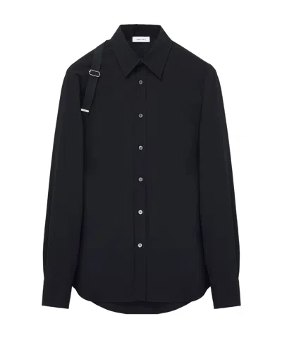 Alexander Mcqueen Harnes Long Sleeved Shirt In Black