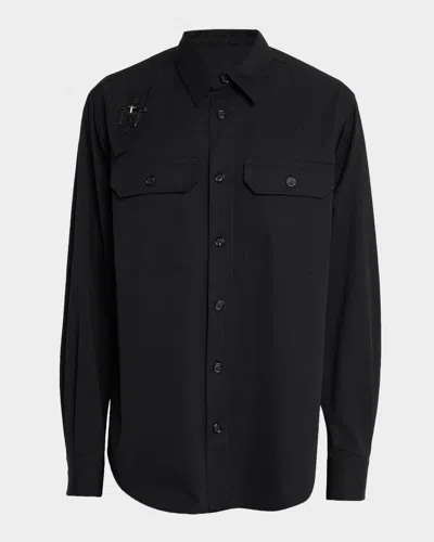 Alexander Mcqueen Men's Harness Utility Shirt In Black