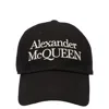 Alexander Mcqueen Embroidered Cotton-twill Baseball Cap In Black,ivory