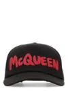 Alexander Mcqueen Men's Hat New Graffiti In Blackred
