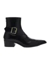 Alexander Mcqueen Men's Heron Buckle Boot In Black In Black