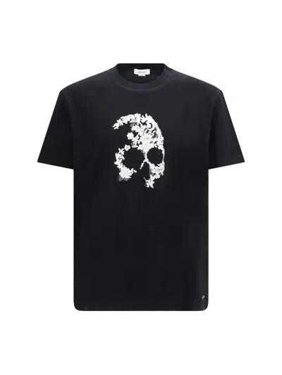 Alexander Mcqueen Crew Neck Graphic Print Short Sleeve T Shirt In Black