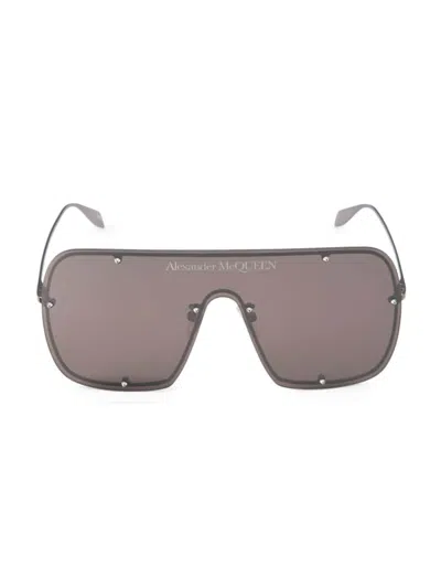 Alexander Mcqueen Men's Icons 63mm Aviator Shield Sunglasses In Grey