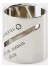 Alexander Mcqueen Men's Identity Tag Ring In Metallic