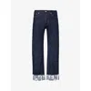 ALEXANDER MCQUEEN ALEXANDER MCQUEEN MEN'S INDIGO TURN-UP FOLDED-HEM REGULAR-FIT JEANS