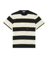 Alexander Mcqueen Inverted Skull Striped T-shirt In Black