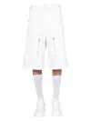 Alexander Mcqueen Men's Japanese Gabardine Shorts In White