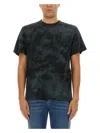 Alexander Mcqueen Mcqueen Skull Patch Tie Dye Cotton T-shirt In Black