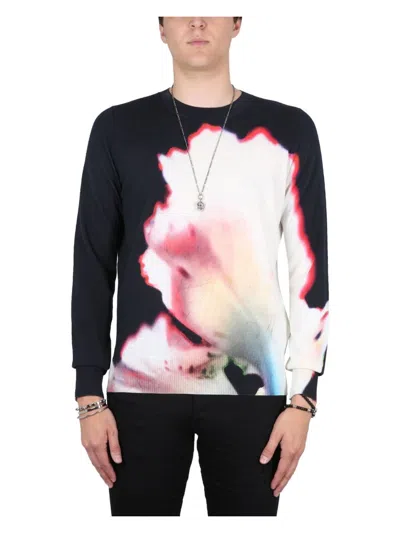 ALEXANDER MCQUEEN MEN'S JERSEY WITH SOLARISED FLOWER PRINT | SIZE SMALL | 752059