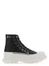 Alexander Mcqueen Joey Sneakers With Eyelets In Black