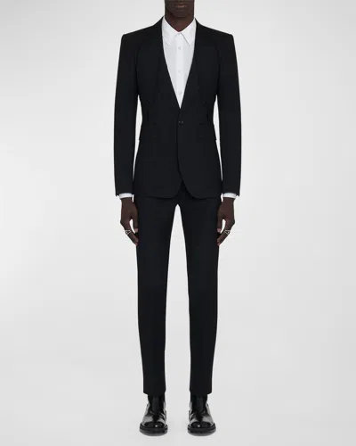 Alexander Mcqueen Men's Lapel-collar Sport Coat In Black