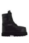 Alexander Mcqueen Elegant Black Leather Ankle Boots For Men In Black