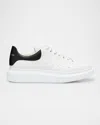 Alexander Mcqueen Men's Larry Leather Oversized Low-top Sneakers In White-blac