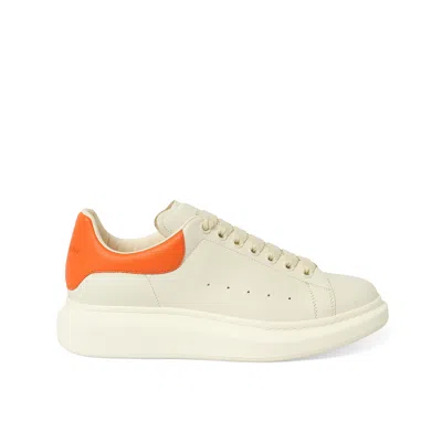 Alexander Mcqueen Men's Larry Oversized Sneakers In Off White/orange