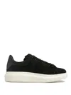 Alexander Mcqueen Men Black Low Top Sneakers With Chunky Sole In Leather Man In Black