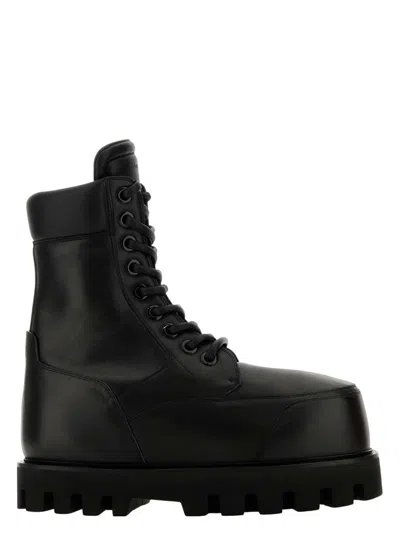 ALEXANDER MCQUEEN MEN'S LEATHER ANKLE BOOTS