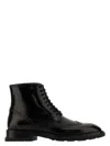 Alexander Mcqueen Leather Ankle Boot In Black