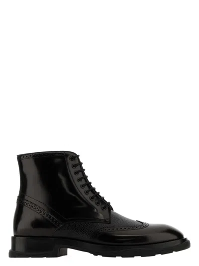 ALEXANDER MCQUEEN MEN'S LEATHER ANKLE BOOTS