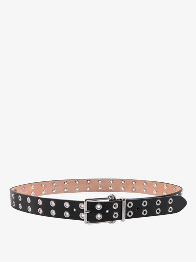 Alexander Mcqueen Men Leather Belt In Black