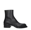 Alexander Mcqueen Black Leather Cuban Boots For Men