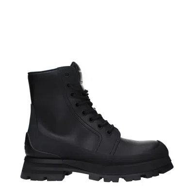 Alexander Mcqueen Men's Leather Boots Black