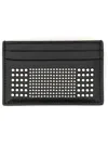 Alexander Mcqueen Black Card-holder With Silver-finished Studs In Leather Man In Black