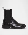 Alexander Mcqueen Calf Leather Chelsea Float Boots In Black