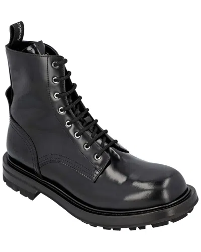 Pre-owned Alexander Mcqueen Men's Leather Combat Boot, Never Worn (authentic Pre-loved)