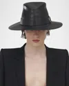 ALEXANDER MCQUEEN MEN'S LEATHER FEDORA HAT