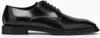 Alexander Mcqueen Logo-plaque Leather Derby Shoes In Black