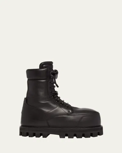 ALEXANDER MCQUEEN MEN'S LEATHER LACE-UP PARACHUTE BOOTS