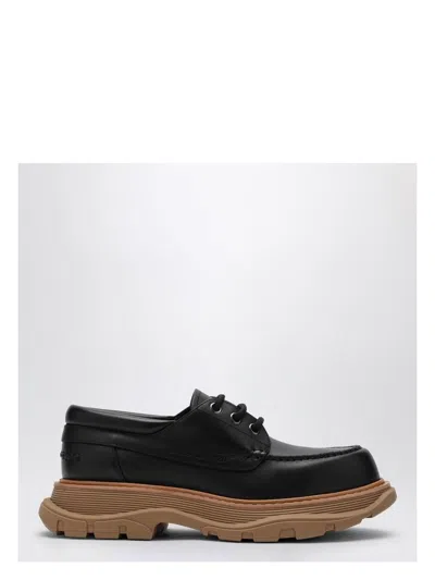 ALEXANDER MCQUEEN MEN'S LEATHER LACE-UP WITH MAXI SOLE