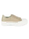 Alexander Mcqueen Men's Leather Low Top Sneakers In Beige