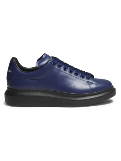 Alexander Mcqueen Men's Leather Low-top Sneakers In Blue