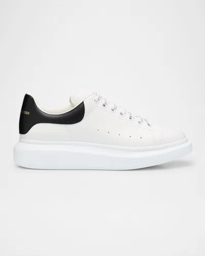 Alexander Mcqueen White And Black Low-top Sneakers With Chunky Sole And Contrasting Heel Tab In Leather Man In Multi