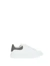 Alexander Mcqueen White Oversize Sneakers With Flat Laces And Contrasting Heel With Logo Lettering In Leather Man In Multi