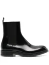 Alexander Mcqueen Calf Leather Chelsea Float Boots In Black