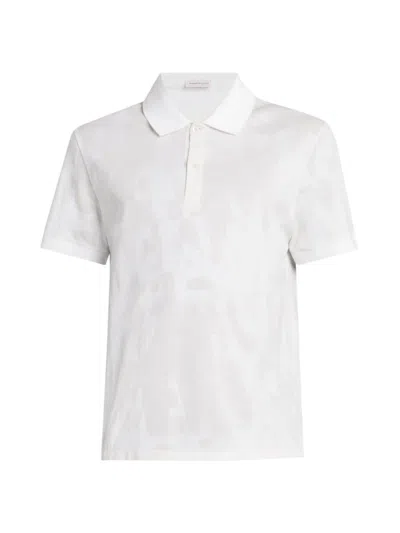 Alexander Mcqueen Men's Logo Cotton Polo Shirt In Ivory