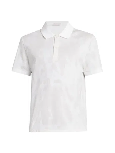 Alexander Mcqueen Mcqueen Logo Print Cotton Polo In Ivory