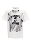 Alexander Mcqueen Printed Compact Cotton T-shirt In Multicolor