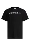 Alexander Mcqueen Logo Print Crewneck T-shirt In Black