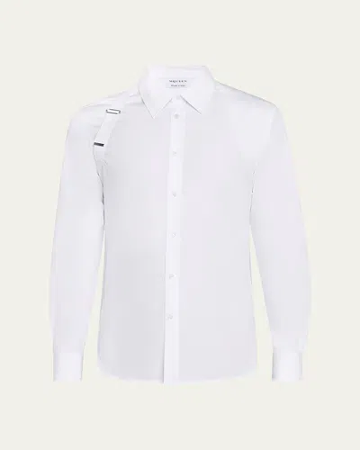 ALEXANDER MCQUEEN MEN'S LOGO-TAPE HARNESS DRESS SHIRT