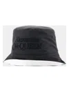 Alexander Mcqueen Low Rever Bucket Hat In Black
